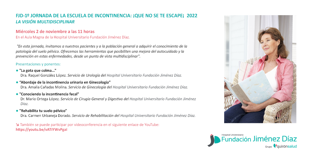 twitter 1ª Jornada Escuela de Incontinencia. Que no se te escape. La visión multidisciplinar FJD