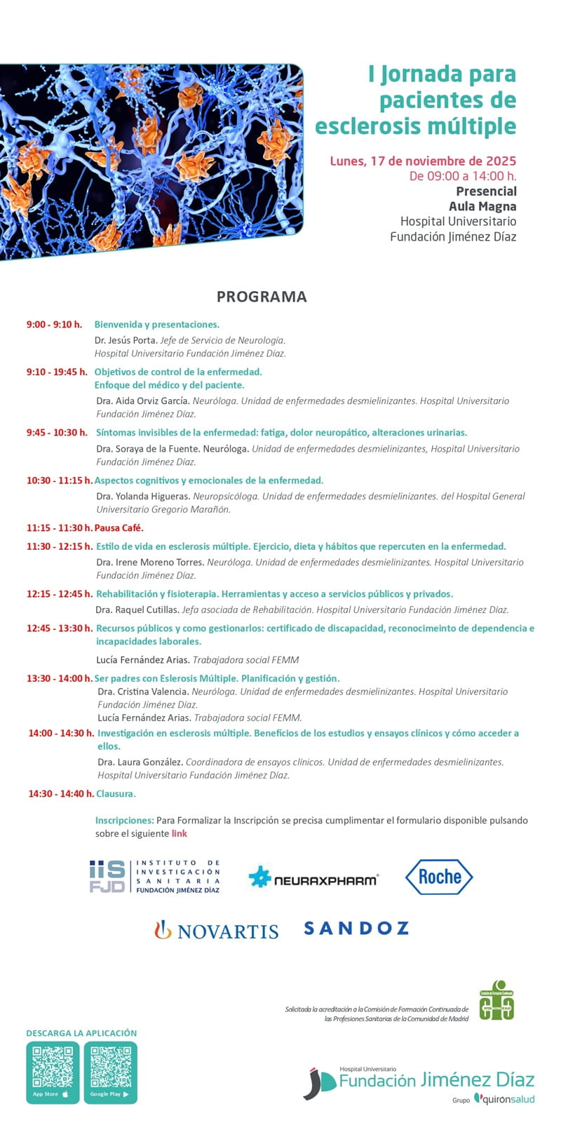 I Jornada para pacientes con esclerosis múltiple
