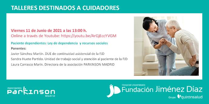 Post Twitter Taller Cuidadores. Pacientes dependientes. Ley de dependencia y recursos sociales FJD 2021. Este enlace se abrirá en una ventana nueva