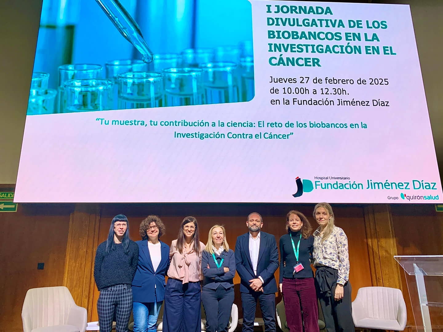 Organizadores y ponentes de la I Jornada divulgativa de los biobancos en la investigación en el cáncer de la FJD
