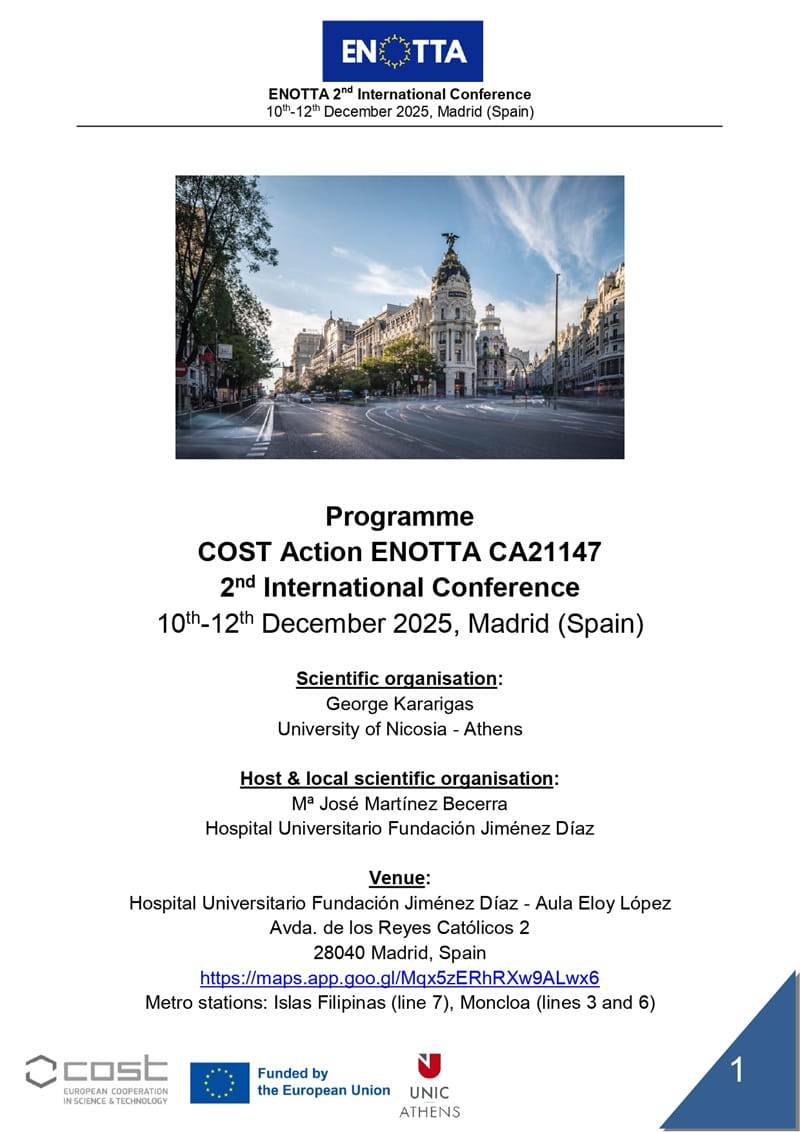 COST Action ENOTTA CA21147. 2nd International Conference