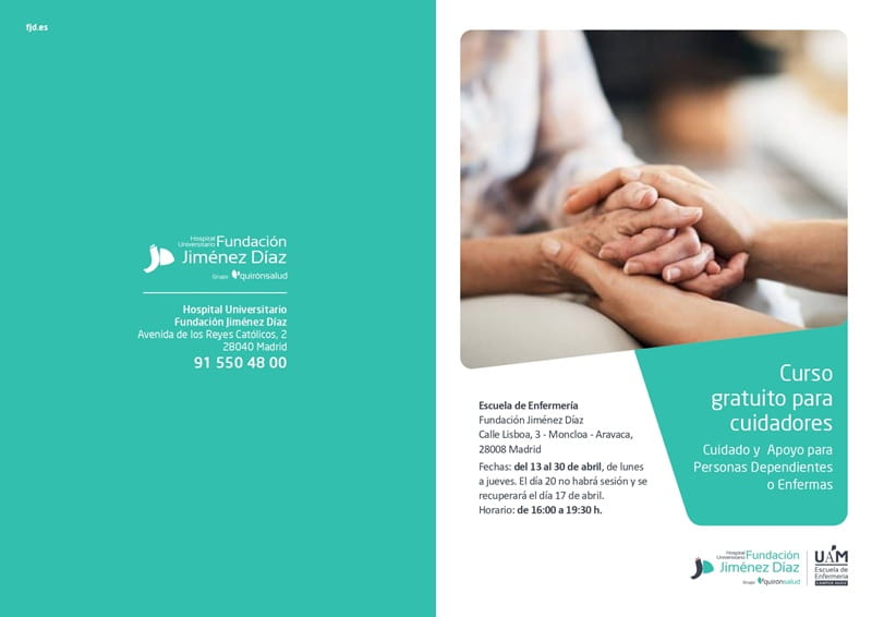 Curso gratuito para cuidadores. Cuidado y apoyo para personas dependientes o enfermas