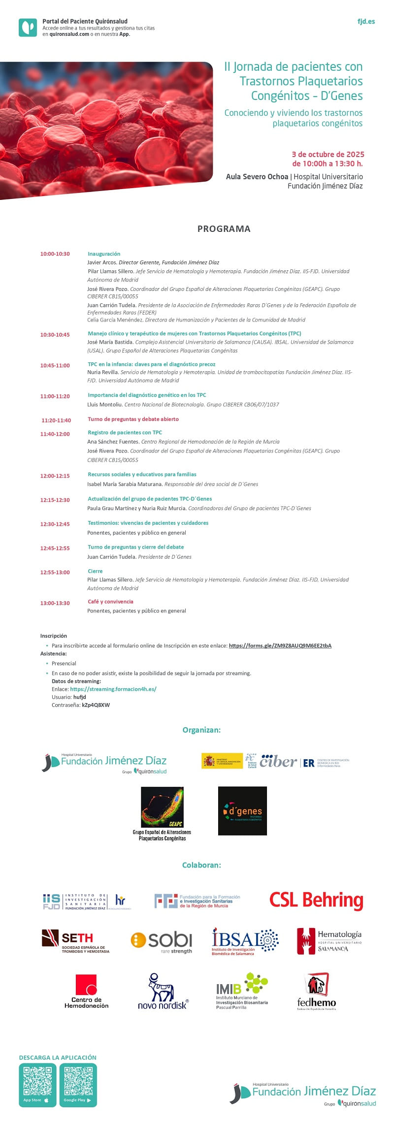 II Jornada de Pacientes con Trastornos Plaquetarios Congénitos