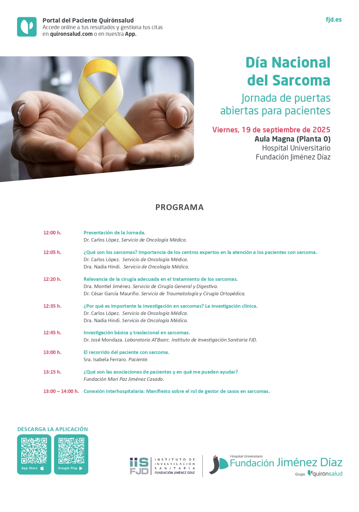 Jornada Día Nacional del Sarcoma. Jornada de puertas abiertas para pacientes