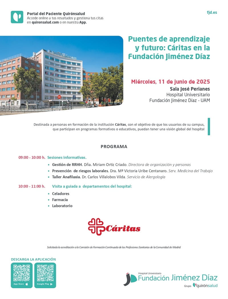 Puentes de aprendizaje y futuro: Cáritas en la Fundación Jiménez Díaz