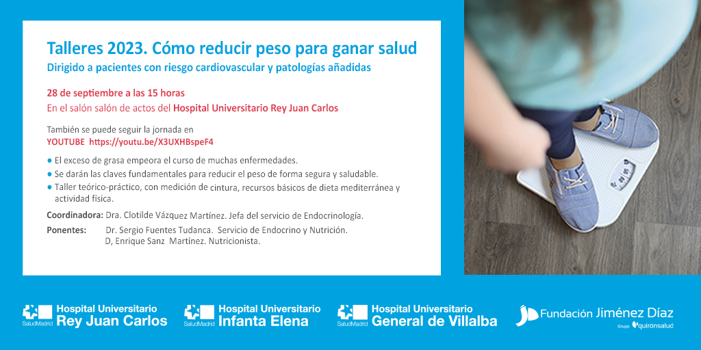 Post TWITTER Taller Cómo reducir peso para ganar salud 4HP