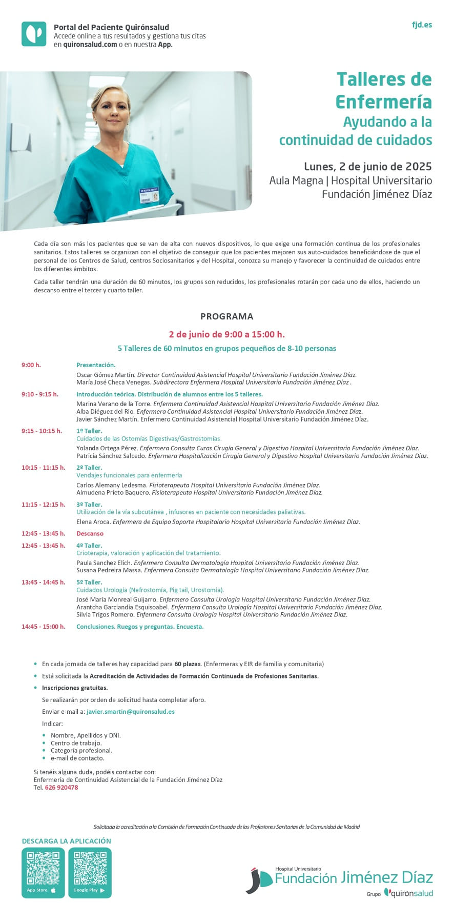 Programa, Talleres de Enfermería